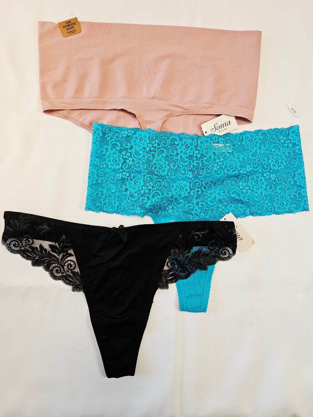 NWT Lingerie Bundle – 3-Piece Panty Set – Size XL – Soma & Victoria’s Secret P